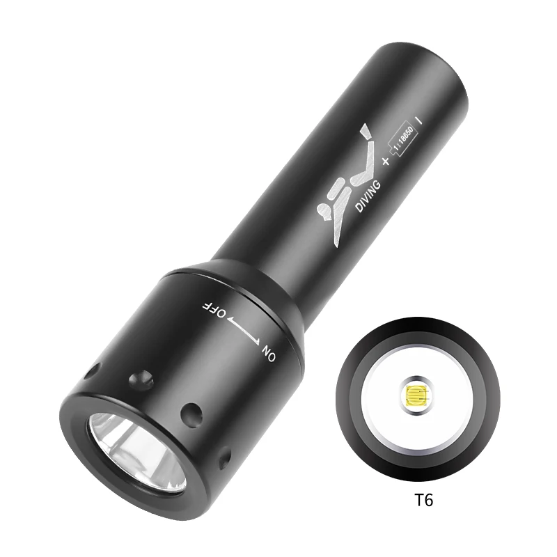 New T6 LED Diving Torch Long-R - Underwater Flashlight review and price